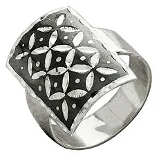 Серебряное кольцо в технике чернения, Кубачи - kubachi.su