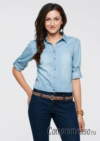 Голубая рубашка для женщины — незаменимая вещь гардероба. Голубая рубашка женская. 7