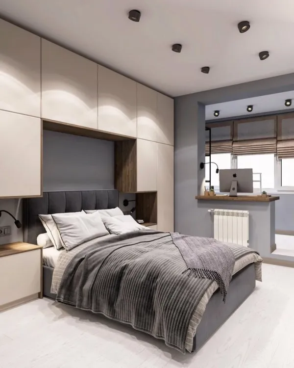 Как оформить дизайн спальни 8 кв м. Комната 8 кв м. 5