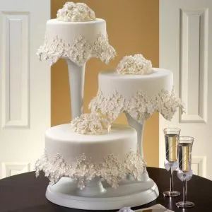 Классический белый свадебный торт: оригинальные идеи оформления. Торт на белом фоне. 4
