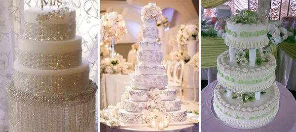 Классический белый свадебный торт: оригинальные идеи оформления. Торт на белом фоне. 23