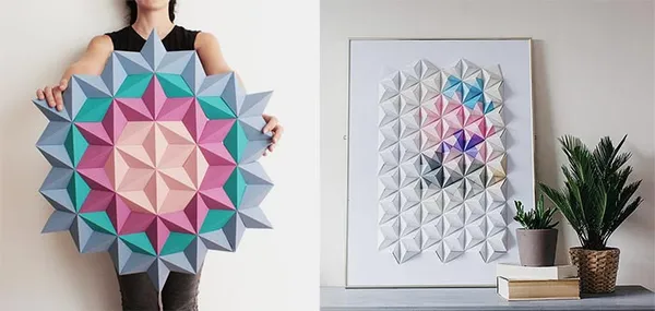 На фото изображено - Искусство оригами: фигурки из бумаги своими руками, рис. Оригами панно