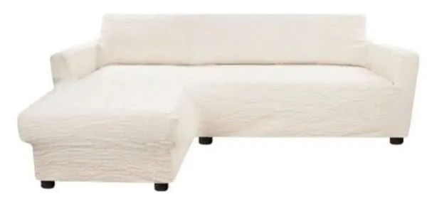 Белый чехол для углового дивана