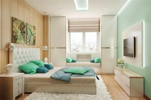 Идеи для дизайна интерьера спальни 18 кв. м. Дизайн спальни 18 кв м. 11