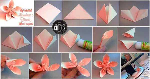 Оригами цветочек пошагово