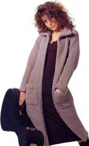 вязаное пальто спицами для женщин
