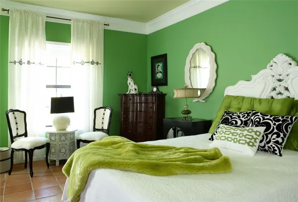 Зеленая спальня: оттенки, сочетания, советы, выбор отделки, правила комбинирования изумрудных и салатовых цветов, 150 фото. Спальня в зеленых тонах. 3