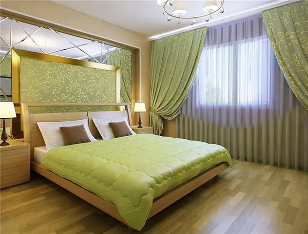 Зеленая спальня: оттенки, сочетания, советы, выбор отделки, правила комбинирования изумрудных и салатовых цветов, 150 фото. Спальня в зеленых тонах. 16