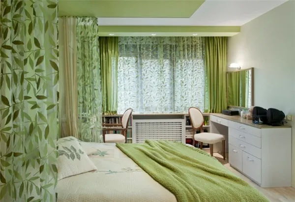 Зеленая спальня: оттенки, сочетания, советы, выбор отделки, правила комбинирования изумрудных и салатовых цветов, 150 фото. Спальня в зеленых тонах. 10
