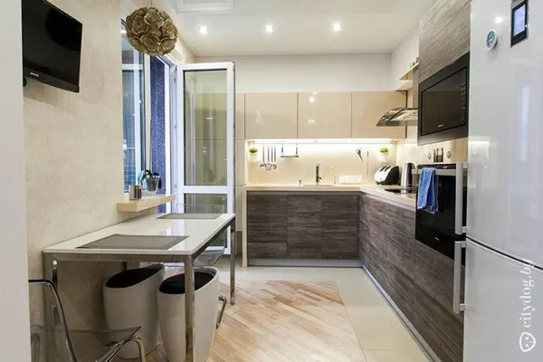 Как обустроить кухню 9 кв м? (лучший дизайн, 62 фото). Дизайн кухни 9 кв метров с холодильником. 5