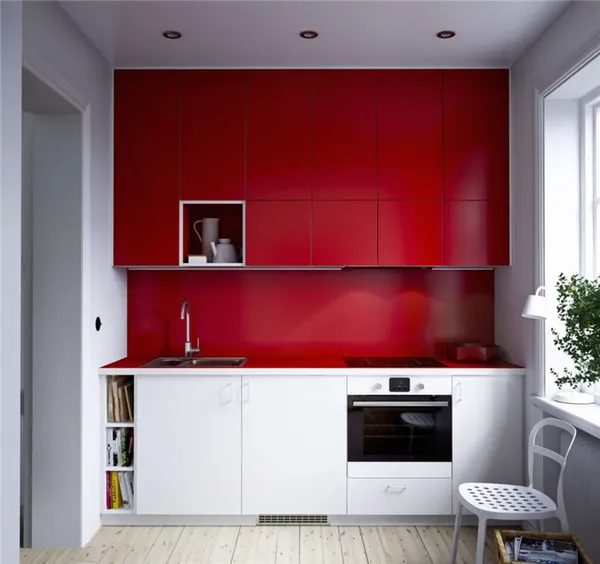 Дизайн красной кухни: 73 примера и советы по оформлению интерьера. Красный свет на кухне. 11