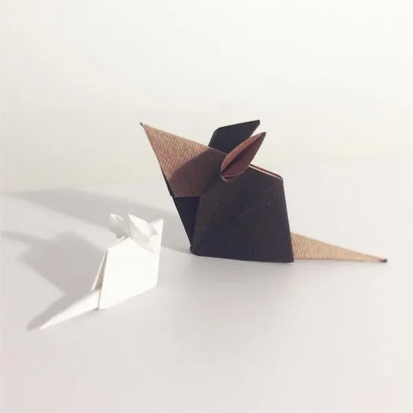 Мастерим мышку в различных техниках оригами. Как сделать мышку из бумаги. 8