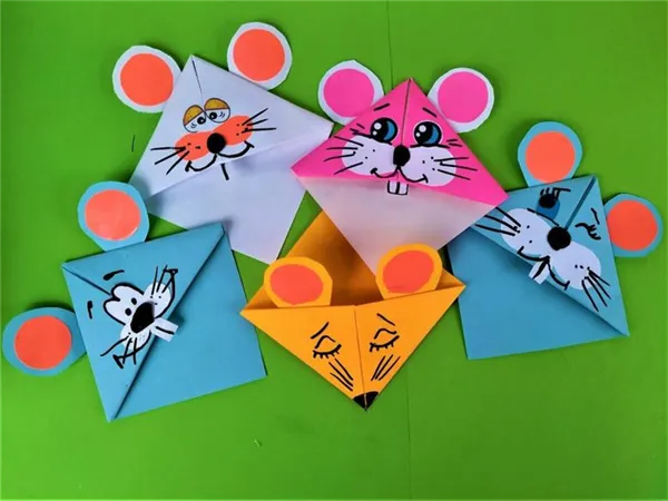 Мастерим мышку в различных техниках оригами. Как сделать мышку из бумаги. 12