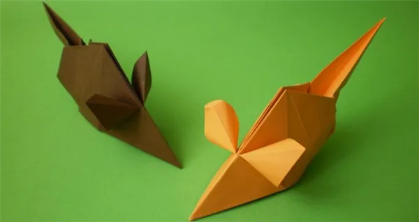 Мастерим мышку в различных техниках оригами. Как сделать мышку из бумаги. 5
