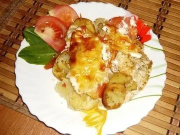 Картошка по-французски с курицей