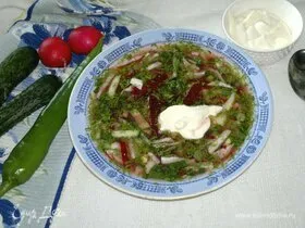 Окрошка на курином бульоне 12